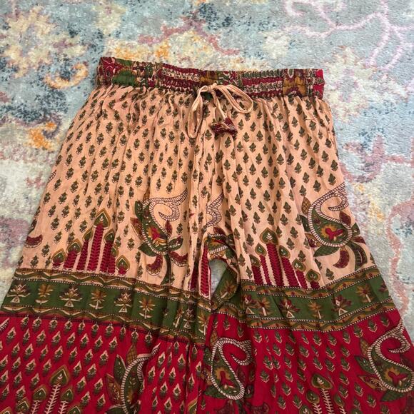 American Vintage Red and Green Patterned Wide Leg Pants - Picture 2 of 4